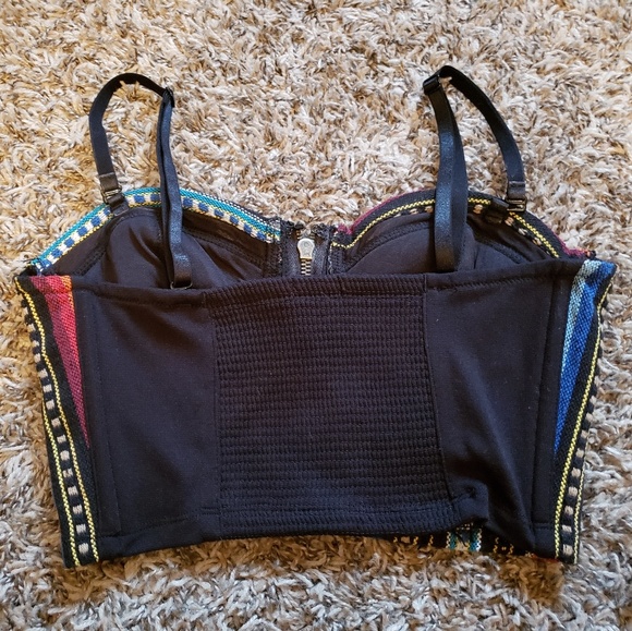 Tribal print sweetheart crop tank top S - Picture 3 of 3